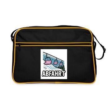 Remontée mécanique et motif montagne avec charme d’aventure - Sac Retro - noir/or - Devant