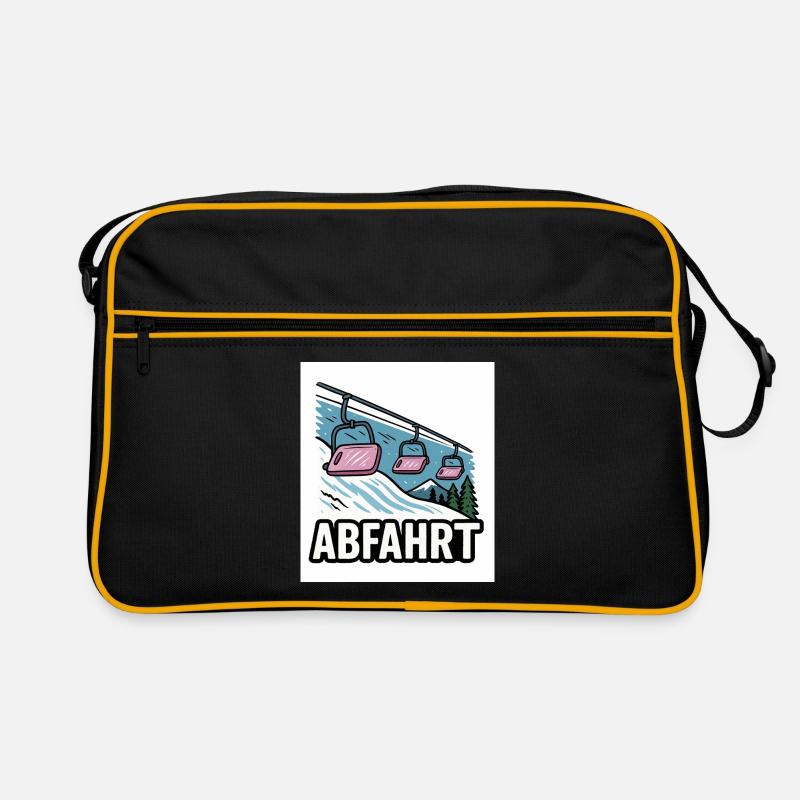 Remontée mécanique et motif montagne avec charme d’aventure Sac Retro