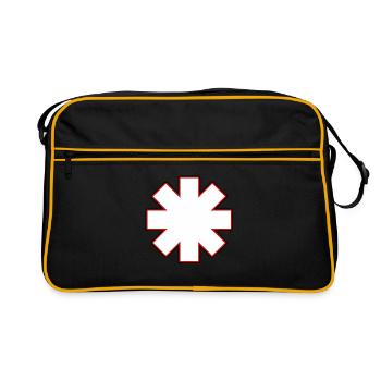 Sternchen rhcp Weiß - Retro Tasche - Schwarz/Gold - Vorne