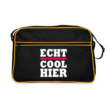 Echt cool hier - Retro Tasche - Schwarz/Gold - Vorne