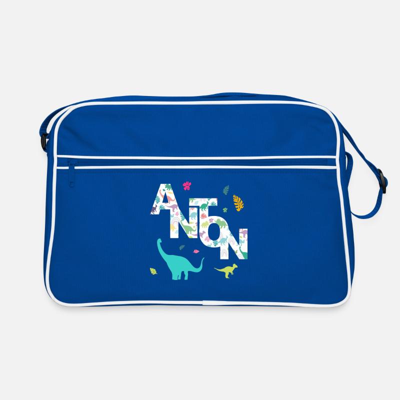 ANTON - Beautiful boy name with dinosaur Retro Bag