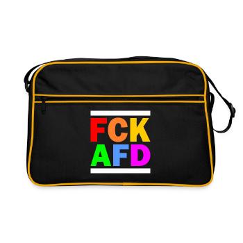 Fck afd - Retro Tasche - Schwarz/Gold - Vorne