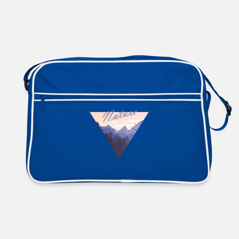 Nature, Mountains, Forest, Birds, Triangle Retro Bag