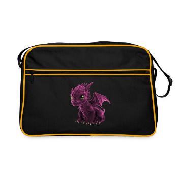 Pink Baby Dragon - Retro Bag - black/gold - Front