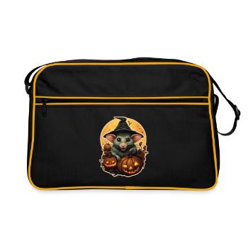 Halloween Ratte - Retro Tasche - Schwarz/Gold - Vorne