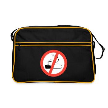 rauchen verboten - Retro Tasche - Schwarz/Gold - Vorne