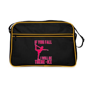 Skating Mom Tshirt Figure Skating Gift - Retro Bag - black/gold - Front