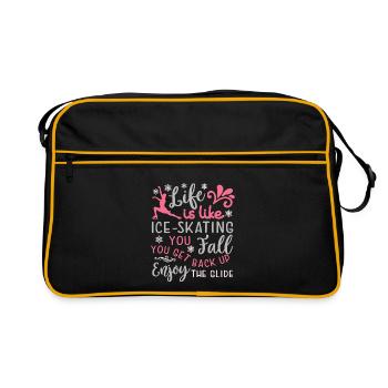 Skating Life Tshirt Figure Skating Gift Idea - Retro Bag - black/gold - Front