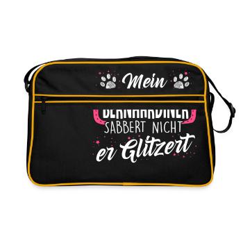BERNHARDINER - sabber - Retro Tasche - Schwarz/Gold - Vorne