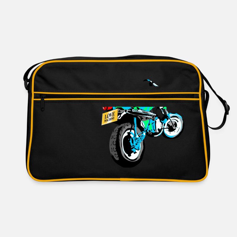 LIEBE MASCHINE - Retro Tasche - Schwarz/Gold