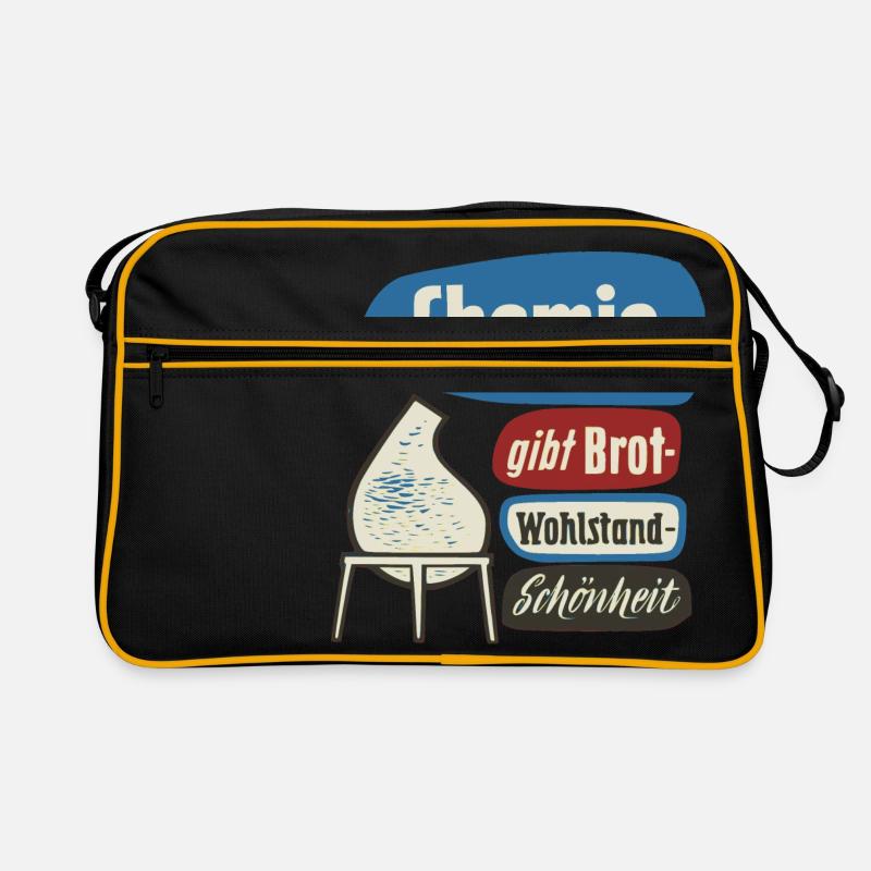 Chemie Werbung - Retro Tasche - Schwarz/Gold