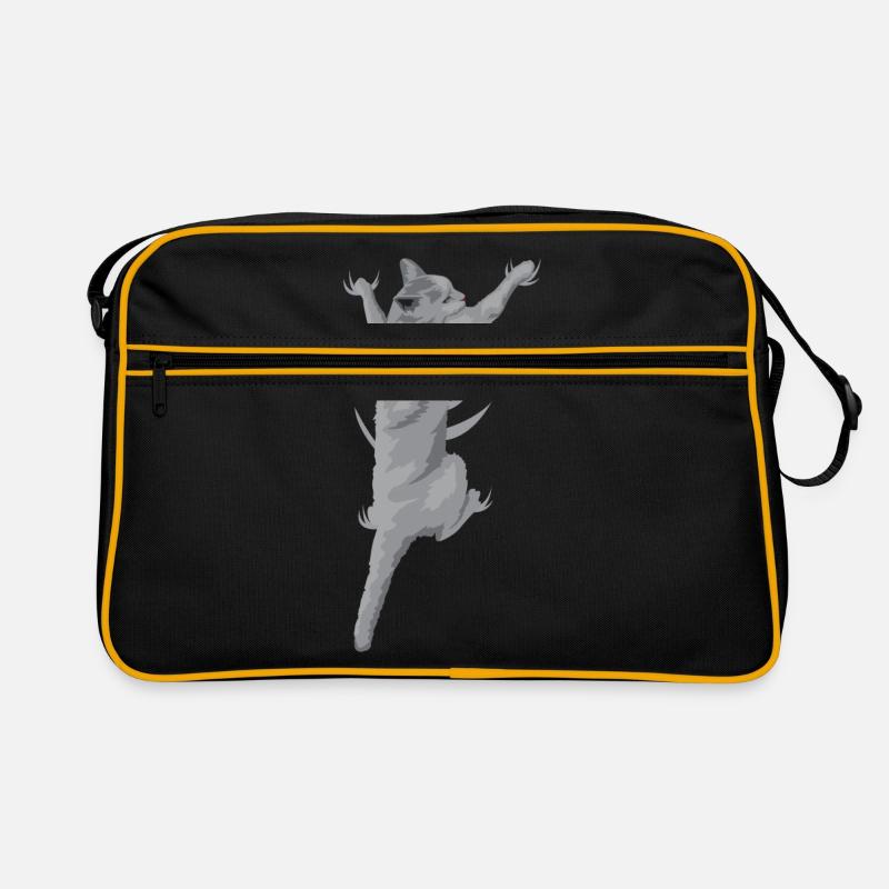 Cat Climbing 3D (Katze) Retro Tasche