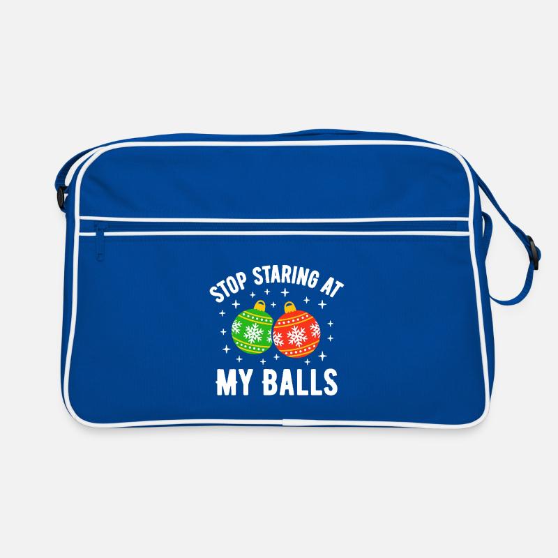 Hör auf, meine Eier anzustarren Retro Tasche