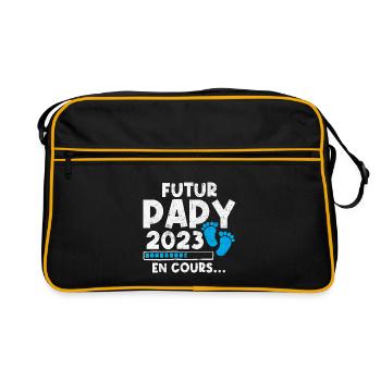 Futur Papy 2023 En Cours - Sac Retro - noir/or - Devant