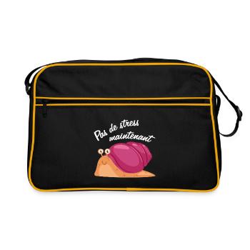 Pas de stress, un escargot qui dort. - Sac Retro - noir/or - Devant