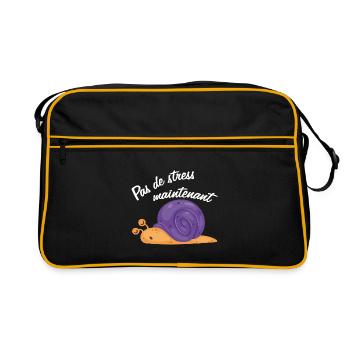 Pas de stress un drôle d'escargot qui dort - Sac Retro - noir/or - Devant