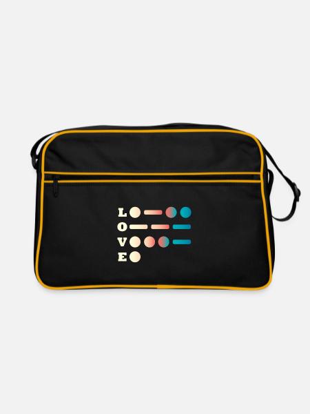 Aimer le code Morse - Sac Retro - noir/or - Devant