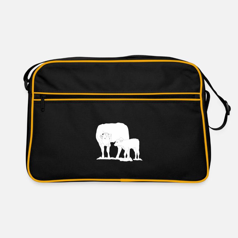 Vache avec lineart de veau Sac Retro