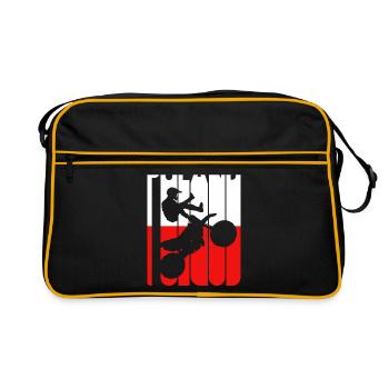 Vintage Retro Polish Flag. Poland.Sports.Motocross - Retro Bag - black/gold - Front