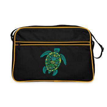 Save Turtle Save Planet - Retro Bag - black/gold - Front