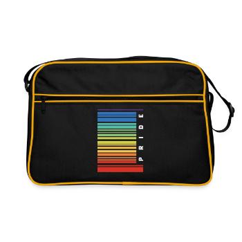 Code à barres Gay Pride LGBT Lesbian Bisexual Flag - Sac Retro - noir/or - Devant