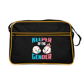 Keeper of the Gender Reveal Shirt Baby Annonceurs - Sac Retro - noir/or - Devant
