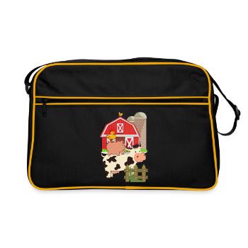 Bauernhof - Retro Tasche - Schwarz/Gold - Vorne