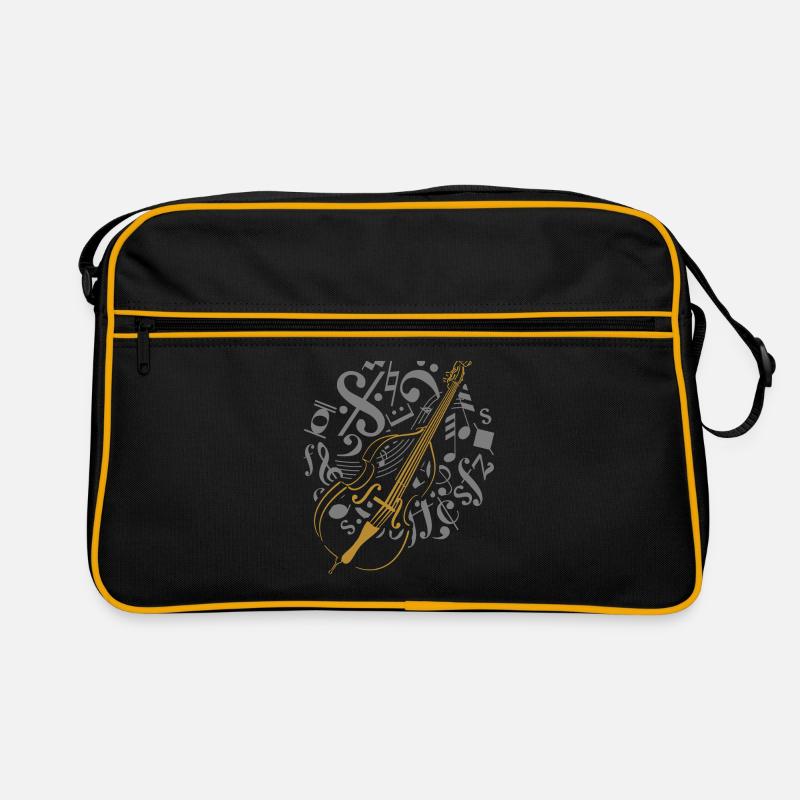 Contrebasse dans le cercle de notes Sac Retro
