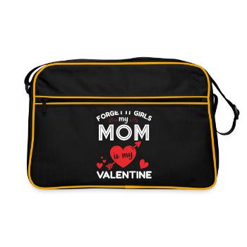 My mom is my valentine - Retro Bag - black/gold - Front