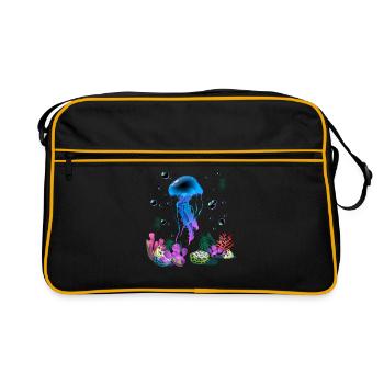 Vacances mer été animaux marins - Sac Retro - noir/or - Devant