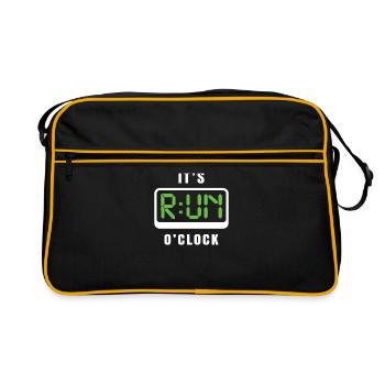 ITS RUN O CLOCK - Retro Tasche - Schwarz/Gold - Vorne