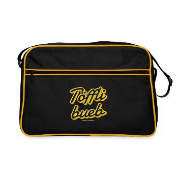 Töfflibueb Swiss Things - Retro Tasche - Schwarz/Gold - Vorne