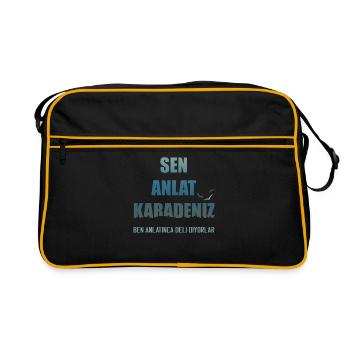 SEN ANLAT KARADENIZ | BEN ANLATINCA DELI DIYORLAR - Retro Tasche - Schwarz/Gold - Vorne