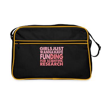 Girls Just Wanna Have Funding For Science - Retro Bag - black/gold - Front