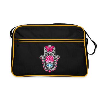 Main Hamsa Spirituelle de Fatima - Sac Retro - noir/or - Devant