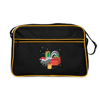 Blaireau de Noël - Sac Retro - noir/or - Devant