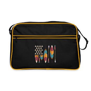 Native American pride USA flag - Retro Bag - black/gold - Front