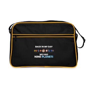 In my time we had 9 planets - Retro Bag - black/gold - Front