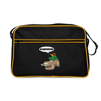 Paresseux Tortue Escargot Drôle Paresseux Mignon Amant Paresseux - Sac Retro - noir/or - Devant
