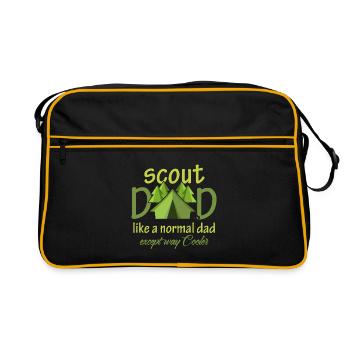 Scout Dad Tee Cub Leader Boy Camping Scouting - Retro Bag - black/gold - Front