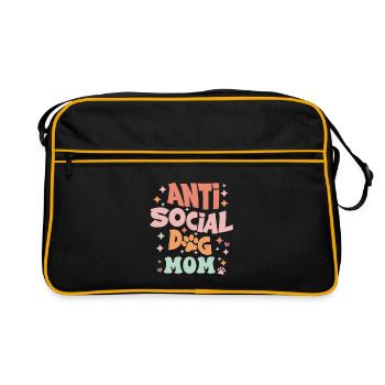 vêtements chien maman antisocial chien maman drôle - Sac Retro - noir/or - Devant