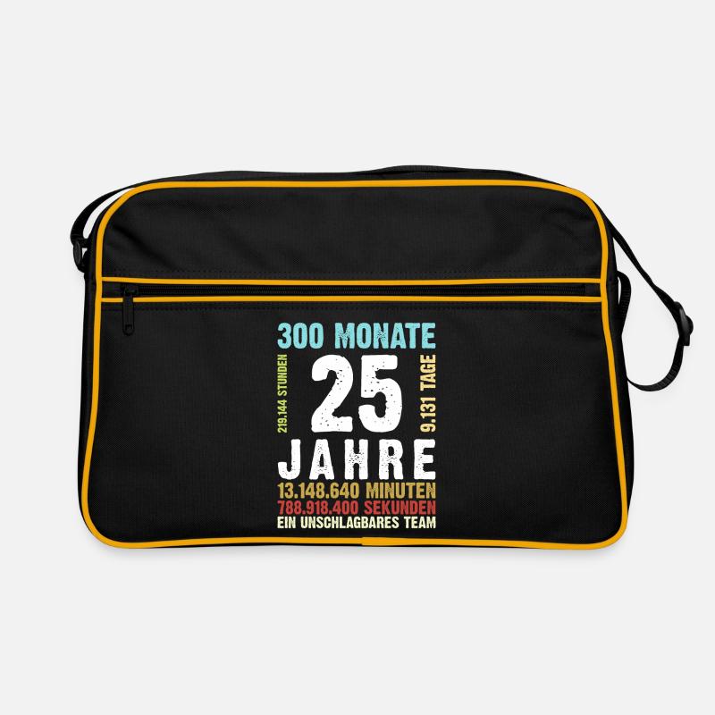 Silver Wedding 25th Year Wedding Anniversary Retro Style Retro Bag