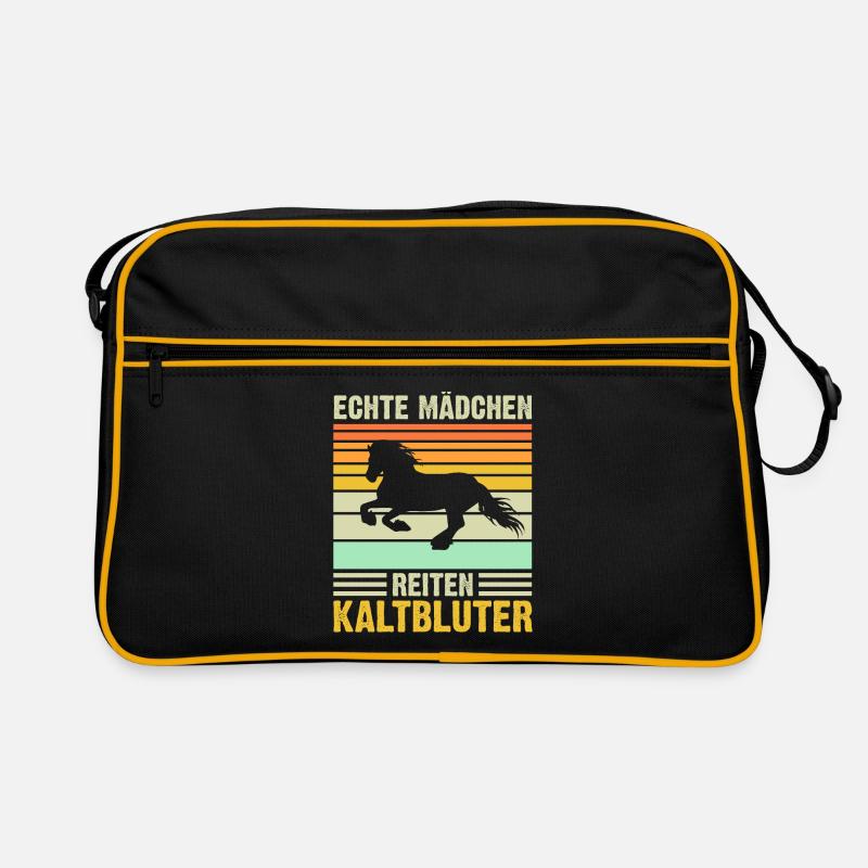Echte Mädchen reiten Kaltblüter Retro Tasche