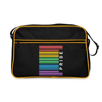 CSD Pride Gay Rainbow Regenbogen Geschenkidee - Retro Tasche - Schwarz/Gold - Vorne
