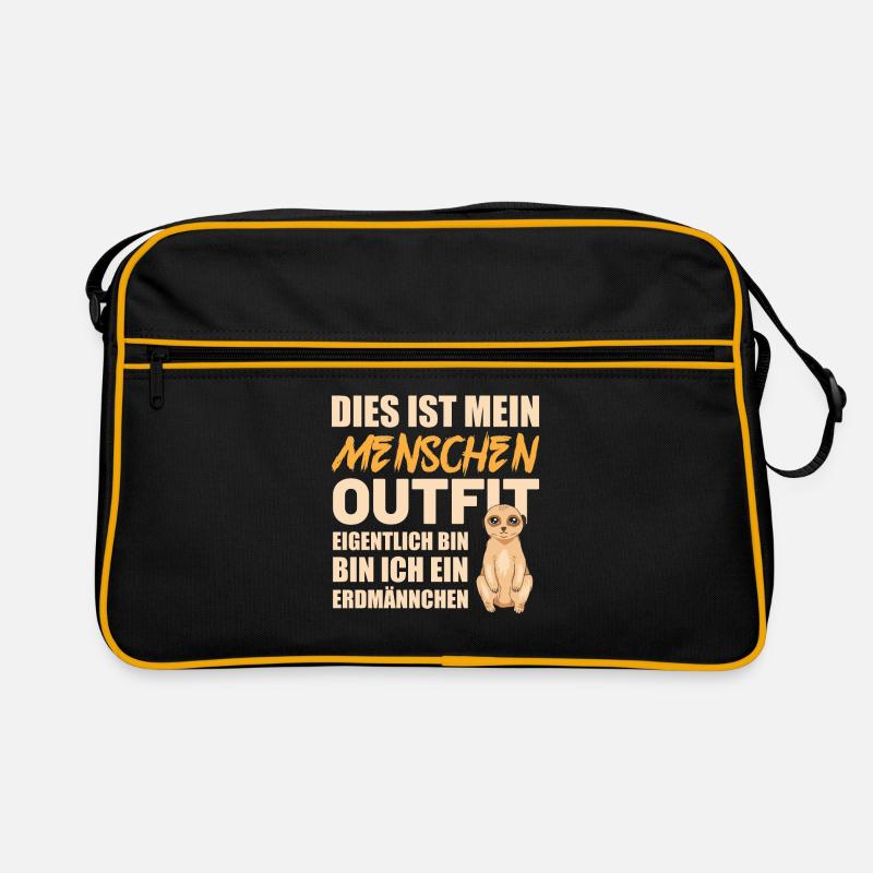 Lustiges Erdmännchen Kostüm - Retro Tasche - Schwarz/Gold