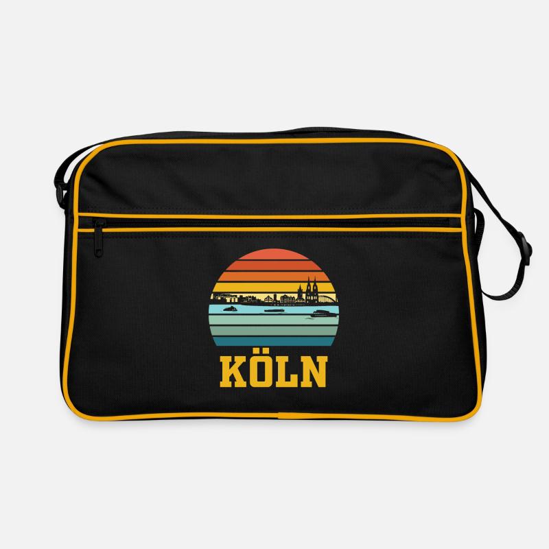 Köln | Kölner Retro Skyline - Retro Tasche - Schwarz/Gold