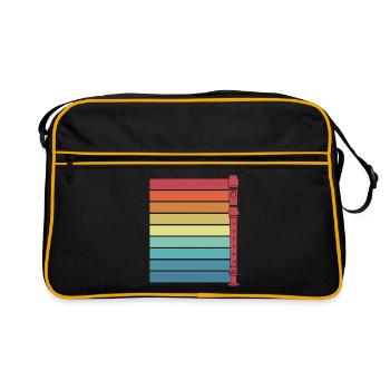 Blockflöte Retro - Retro Tasche - Schwarz/Gold - Vorne