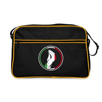 Italien Geste italienischer Gruß - Retro Tasche - Schwarz/Gold - Vorne