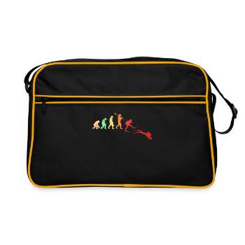 Tauchen Taucher Retro Vintage Evolution - Retro Tasche - Schwarz/Gold - Vorne