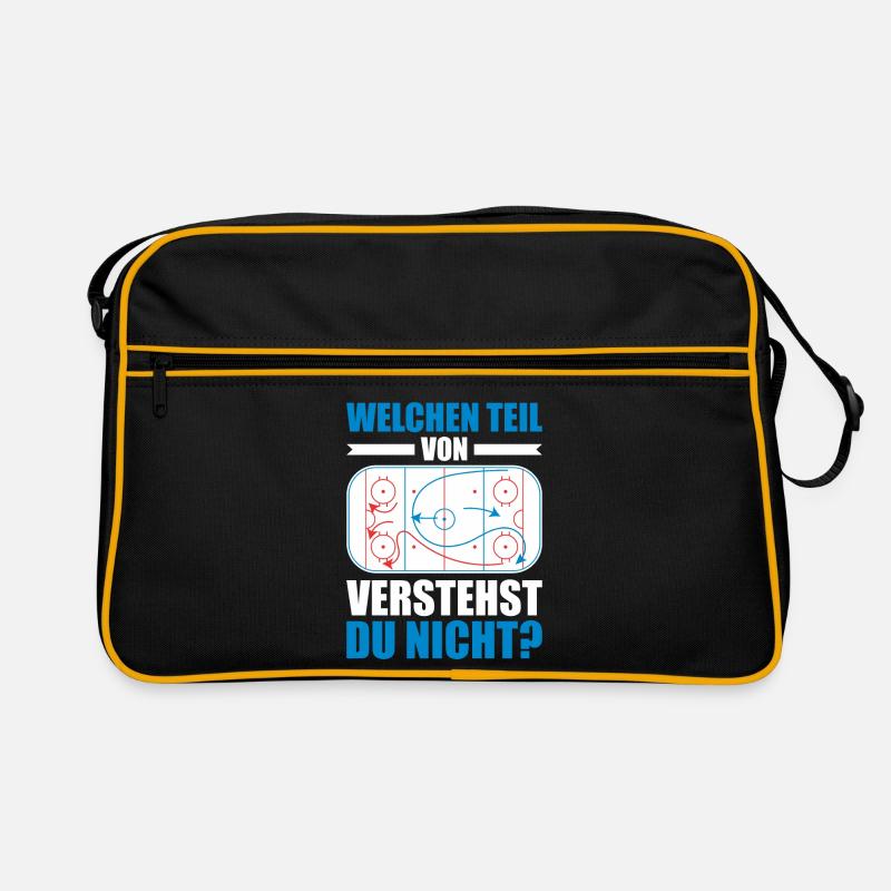 Welchen Teil verstehst du nicht Eishockey Geschenk - Retro Tasche - Schwarz/Gold